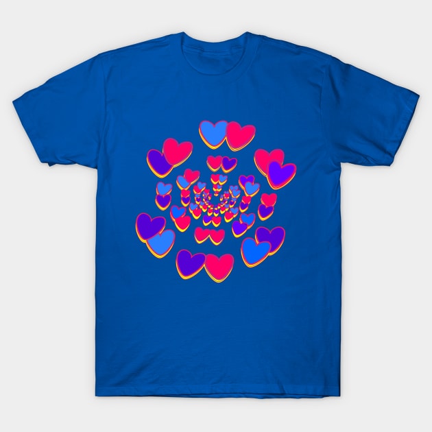 Bi-Trans Hearts T-Shirt by geodesyn